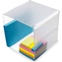 deflecto Organisationsbox Cube Doppel, 1 Fach, glasklar