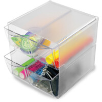 deflecto Organisationsbox Cube Doppel, 1 Fach, glasklar