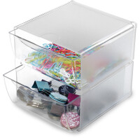 deflecto Organisationsbox Cube Doppel, 1 Fach, glasklar