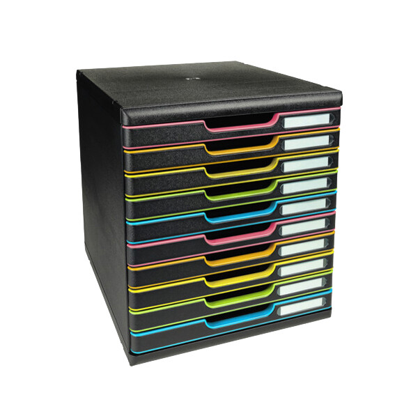 EXACOMPTA Schubladenbox MODULO A4, 10 Schübe, harlekin