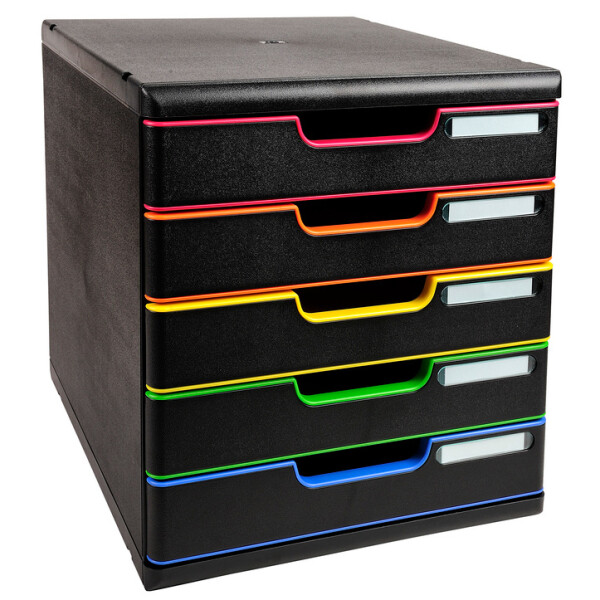 EXACOMPTA Schubladenbox MODULO A4, 10 Schübe, harlekin