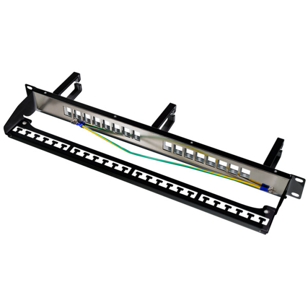LogiLink 19" Keystone Patch Panel, 16 Port, geschirmt