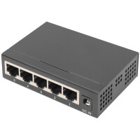 DIGITUS Desktop Gigabit Switch, Unmanaged, 5-Port, schwarz