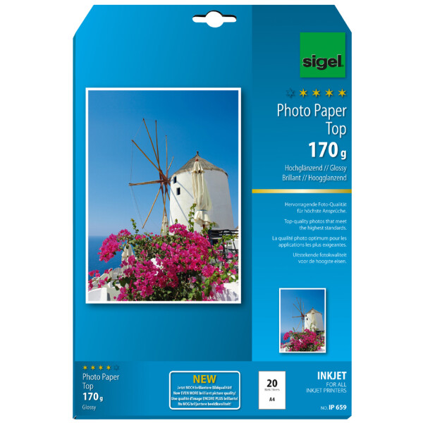sigel InkJet-Top-Foto-Papier, DIN A4, hochglänzend, 125 g qm