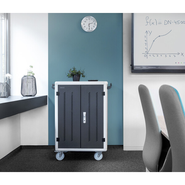 DIGITUS Mobiler Ladeschrank für Notebooks Tablets, schwarz