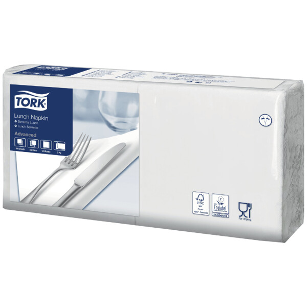 TORK Lunch-Servietten, 328 x 325 mm, 2-lagig, weiß