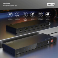 DIGITUS 8K HDMI Splitter, 1x4, 8K 60Hz, schwarz