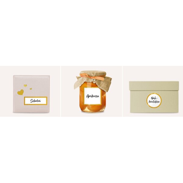 ZDesign HOME Haushalts-Etiketten, Rahmen gold, 70 x 21 mm