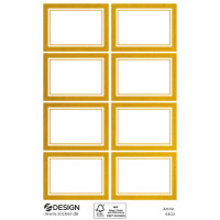 ZDesign HOME Haushalts-Etiketten, Rahmen gold, 38 x 24 mm