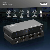 DIGITUS 4K HDMI Splitter, 1x2, 4K 60Hz, schwarz