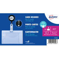 AVERY Doppel-Ausweishalter mit Clip, transparent, 54 x 90 mm