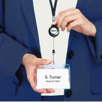 AVERY Textilband Lanyard mit Aufrollmechanismus, schwarz