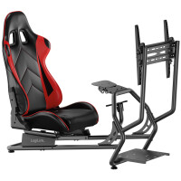 LogiLink Racing-Simulator Cockpit mit Monitorhalterung