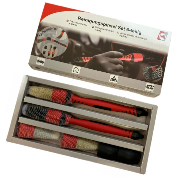 IWH Reinigungspinsel-Set Auto & Haushalt, 6-teilig
