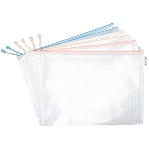 djois Rei&szlig;verschlusstasche ZIPPER Pastell, DIN A4, PVC