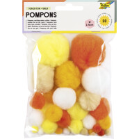 folia Pompons, 30 Stück, TON IN TON MIX Gelb