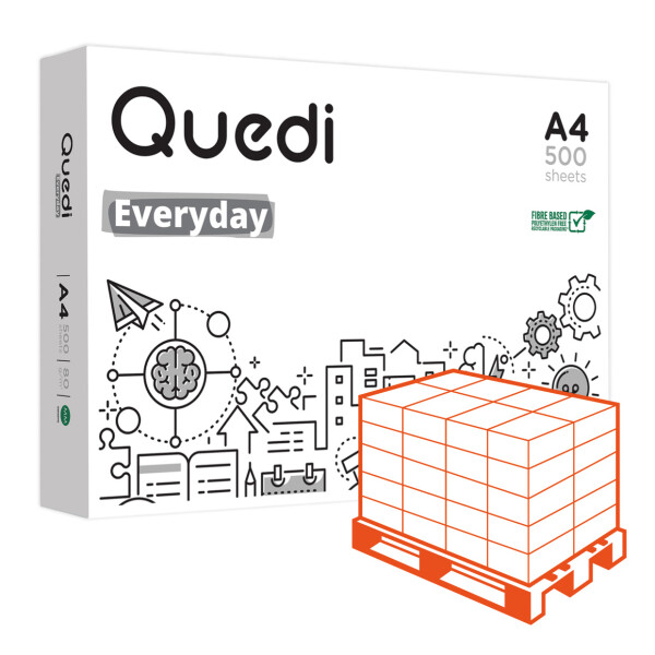 QUEDI Everyday Universalpapier weiß A4 80g - 1 Palette (100.000 Blatt)