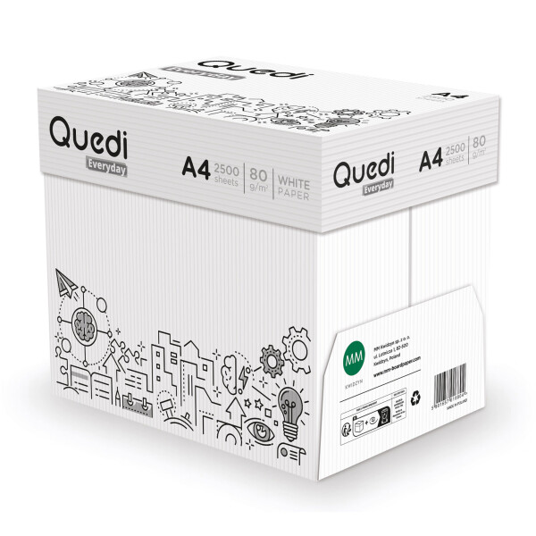QUEDI Everyday Universalpapier weiß A4 80g - 1 Palette (100.000 Blatt)