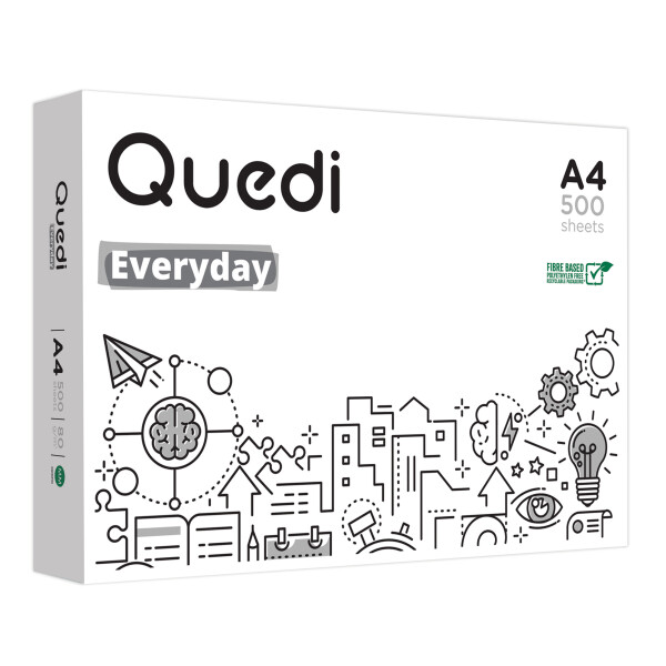QUEDI Everyday Universalpapier weiß A4 80g - 1 Palette (100.000 Blatt)
