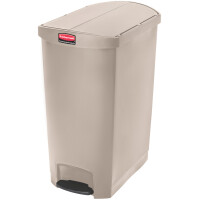 Rubbermaid Tret-Abfalleimer Slim Jim, 90 Liter, beige