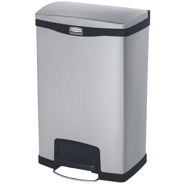 Rubbermaid Tret-Abfalleimer Slim Jim, aus Metall, 50 Liter