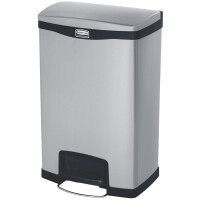 Rubbermaid Tret-Abfalleimer Slim Jim, aus Metall, 50 Liter