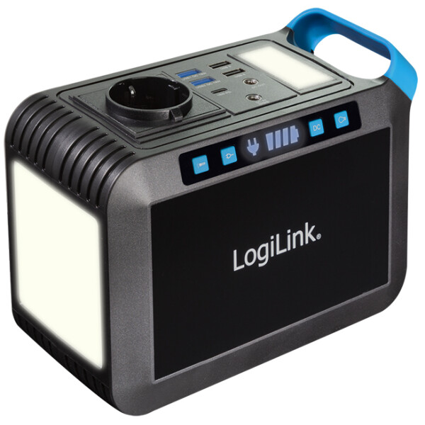 LogiLink Mobiles Ladegerät Powerstation, 300 Watt, schwarz