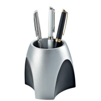 HAN Stifteköcher DELTA Silber Edition, silber schwarz