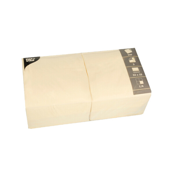 PAPSTAR Lunch-Servietten, 330 x 330 mm, 3-lagig, creme