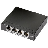 LogiLink Mini-Verteiler, Kat.6A, 4 Ports, schwarz
