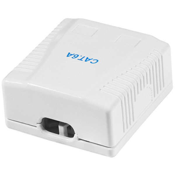 LogiLink Anschlussdose Kat.6A mit Aufputzbox, 2x RJ45, weiß