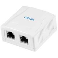 LogiLink Anschlussdose Kat.6A mit Aufputzbox, 2x RJ45,...