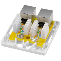 LogiLink Anschlussdose Kat.6A mit Aufputzbox, 2x RJ45,...