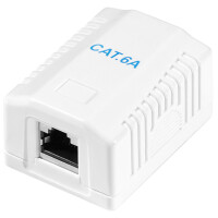 LogiLink Anschlussdose Kat.6A mit Aufputzbox, 2x RJ45, weiß