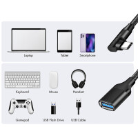 LogiLink USB 3.2 Gen2 Adapterkabel, USB-C - USB-A, 0,2 m