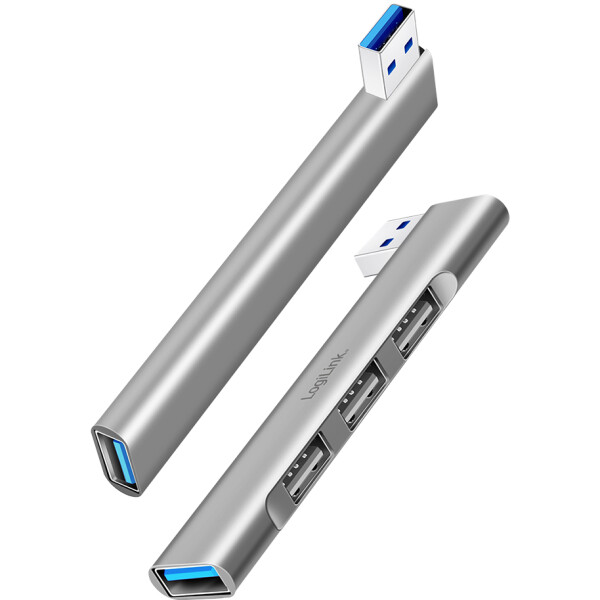 LogiLink USB 3.0 Ultraslim-Hub, 4-Port, Aluminiumgehäuse