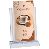 EUROPEL Tisch-Prospekthalter, verstellbar, 1 Fach, glasklar