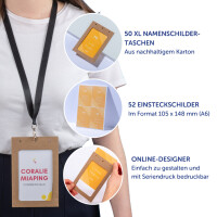 AVERY Namensschilder-Tasche XL, aus Karton, 105 x 148 mm