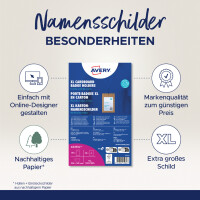 AVERY Namensschilder-Tasche XL, aus Karton, 105 x 148 mm