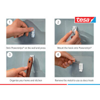 tesa Powerstrips Haken WIRED HOOK SMALL, weiß