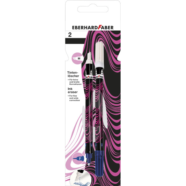 EBERHARD FABER Tintenlöscher, neonpink schwarz, 2er Blister