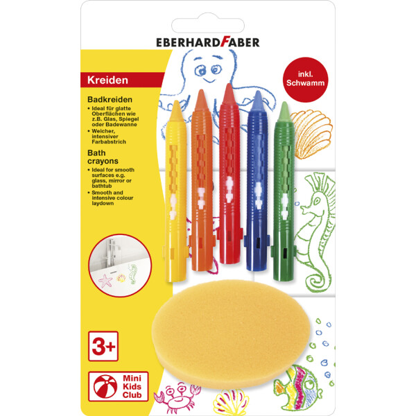 EBERHARD FABER Badkreide Mini Kids, 5er Blisterkarte