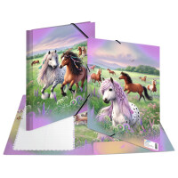 HERMA Eckspannermappe "Pferdewelt", Karton, DIN A4