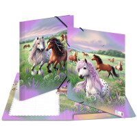 HERMA Eckspannermappe "Pferdewelt", Karton, DIN A3