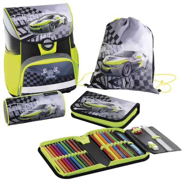 EBERHARD FABER Schulranzen-Set EFAlino Race Car, 4-teilig