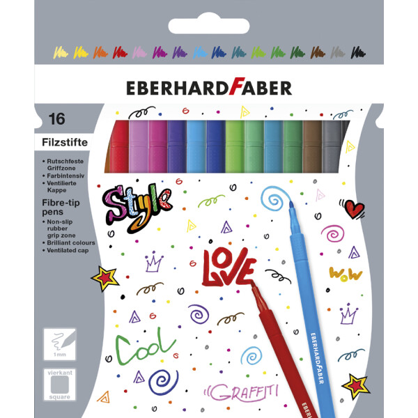 EBERHARD FABER Fasermaler, 8er Kartonetui