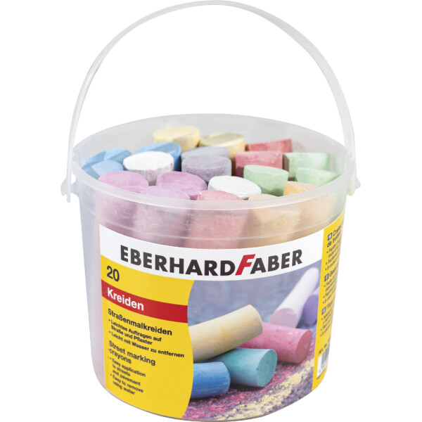 EBERHARD FABER Stra&szlig;enmalkreide, 20er Kunststoffeimer