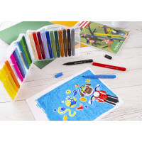 EBERHARD FABER Dicke Fasermaler COLORI, 24er Kunststoffbox