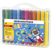 EBERHARD FABER Dicke Fasermaler COLORI, 24er Kunststoffbox