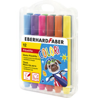 EBERHARD FABER Dicke Fasermaler COLORI, 24er Kunststoffbox